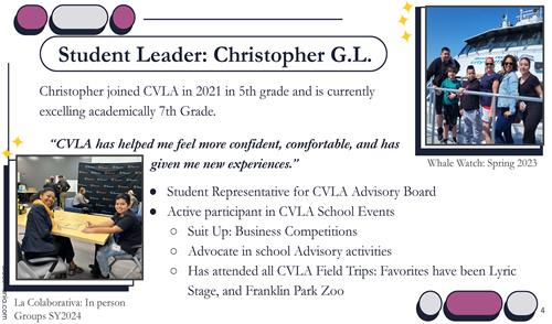 Information about CVLA student named Christopher